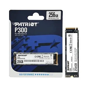 SSD Patriot P300, 256GB, M.2 2280 Pcie 3x4 NVMe 1.3, Leitura 1700MB/s E Grav. 1100MB/s - P300p256gm28