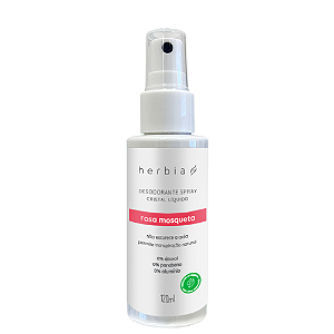 Desodorante Natural Clareador Spray Rosa Mosqueta 120ml - Herbia