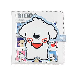 Caderno Oh! Puppy Cachorrinho - Em Couro Vegetal, Fecho Magnético e Páginas Decoradas