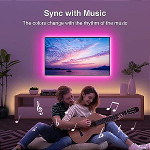 Flexível LED Strip Lights com controle remoto para decoração