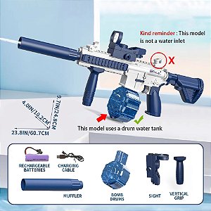 Pistola de água elétrica para crianças, brinquedo de tiro automático, tiro de verão, praia, diversão ao ar livre, meninos e meninas, presente para adultos, M416  4.5.1 10,000+ vendido