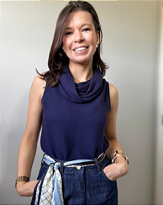 Blusa Célia - Azul Marinho