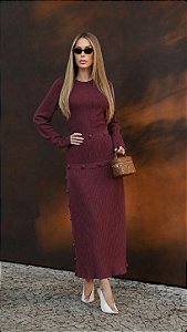 Vestido Isa Marrom - Midi em Tricô