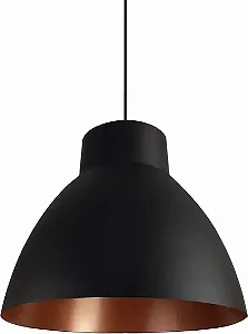 Luminária Pendente Utron Queen 40cm em Alumínio Preto e Cobre