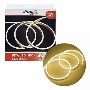 Fita LED Neon 12V - 5M IP65 Luz Branca Quente 3000K