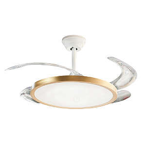 Plafon LED Ventilador Fresh Wind Dourado 2 em 1