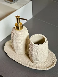 KIT EM POLIRRESINA PARA BANHEIRO - 3PCS - 19180