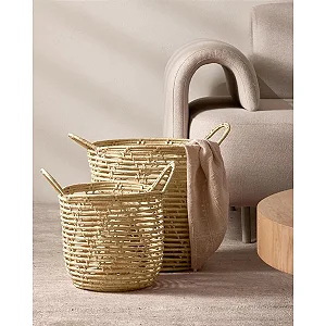 KIT CESTO EM FIBRA NATURAL - 18672