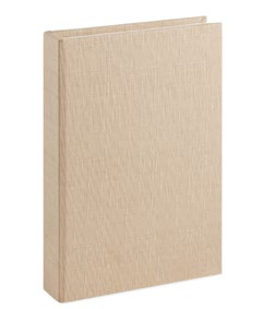 LIVRO-CAIXA EM MDF COM REVESTIMENTO EM LINHO - 13592