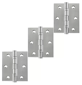 DOBRADIÇA C/ ROLAMENTO PARA PORTAS - KIT 3 PÇS - AÇO INOX
