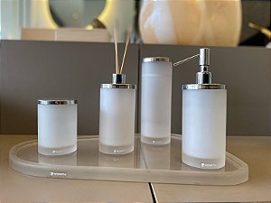 KIT BANCADA REDONDO 5PÇS - CRISTAL FOSCO - RESIMETAL