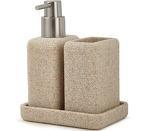 KIT PARA BANHEIRO EM POLIRRESINA - 3 PCS - 18407