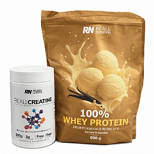 Combo Reall Nutrition Whey Baunilha 900g + Creatina 500g