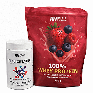 Combo Reall Nutrition Whey Frutas Vermelhas 900g + Creatina 500g