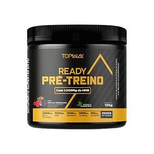 Pré-Treino Com Hmb Ready 195g com Cafeína Frutas Vermelhas Topway