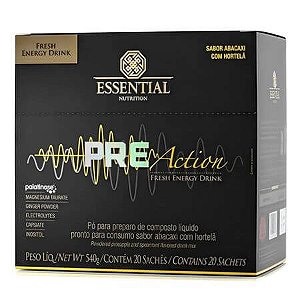 Pre Action Abacaxi com Hortelã Box 20 Sachês 540g Essential Nutrition