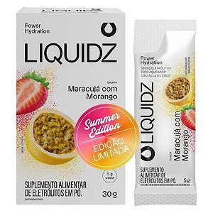 Caixa Liquidz Eletrólitos 14 Sachês 5g Maracujá com Morango Liquidz