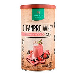CleanPro Whey Sabor Frutas Vermelhas Lata 450g Nutrify