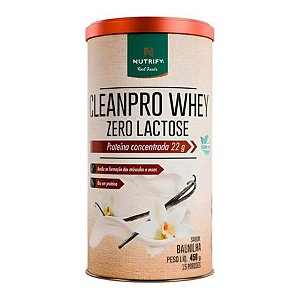 CleanPro Whey Zero Lactose Sabor Gelato Di Latte 450g Nutrify