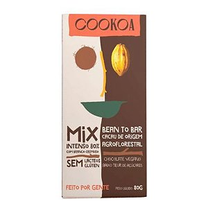 Chocolate Meio a Meio Branco Cremoso e Intenso 80% 75g Cookoa