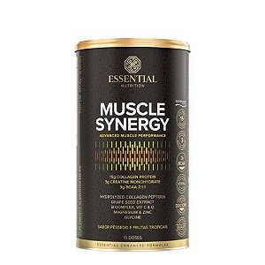 Muscle Synergy Pêssego e Frutas Tropicais Lata 454,5g 15 Doses Essential Nutrition