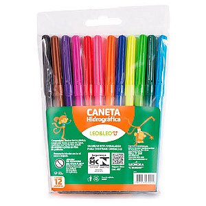 CANETA HIDROCOR 12 CORES LEO&LEO