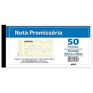 NOTA PROMISSORIA C/50 FOLHAS 209X99MM SPIRAL