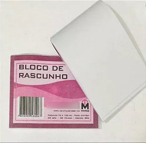 BLOCO DE RASCUNHO COM SERRILHA 74X102MM C/ 50 FOLHAS MARSE