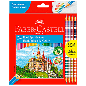 LÁPIS DE COR 20 CORES + 4 DUAS PONTAS FABER CASTELL