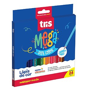 LÁPIS DE COR 24 CORES MEGA SOFT TRIS