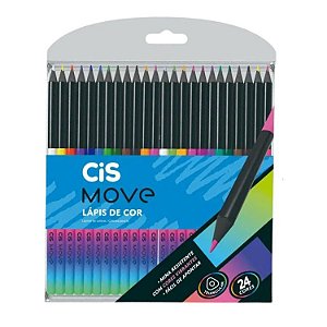 LÁPIS DE COR 24 CORES MOVE CIS