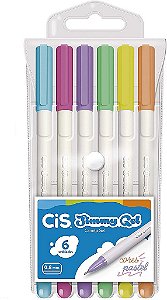 CANETA GEL JIMMY 6 CORES PASTEL 1.0 CIS
