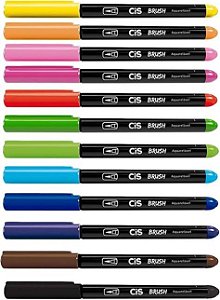 CANETA PINCEL BRUSH AQUARELAVEL CORES QUENTES CIS