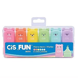 CANETA MARCA TEXTO MINI FUN 6 CORES PASTEL CIS