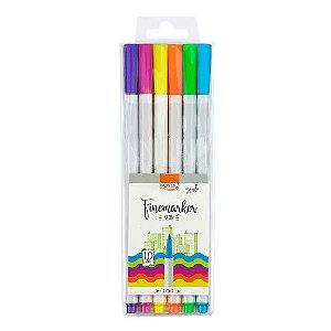 CANETA FINE MARKER 6 CORES NEON 1.0 BRW
