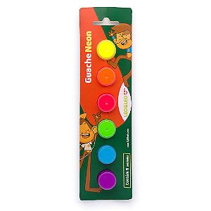 TINTA GUACHE 06 CORES NEON LEO&LEO