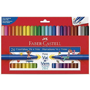 CANETA HIDROCOR 24 CORES VAI E VEM FABER CASTELL