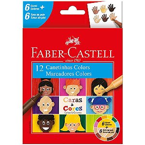 CANETA HIDROCOR 12 CORES PELES FABER CASTELL