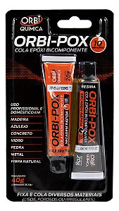 Cola Orbi Pox Epoxi Biocomponente caixa com 12 Unidades