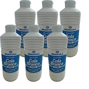 Tubo Cola Branca 1 Kg Lavável 6 Tubos Total De 6kg