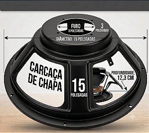Carcaça de Chapa Para Falante 15 Polegadas Woofer e Subwoofer