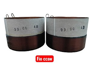 Kit 2 Bobinas Reparo de Alto Falante 99.00mm Fio CCAW 70x30