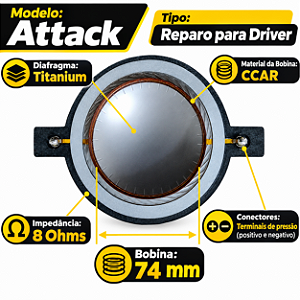 Reparo Para Driver Compatível Attack DM 810/835/850 8 Ohms