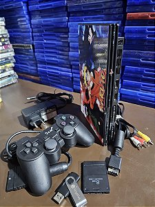 Ps2 sem leitor com opl de 64 gb com 1 controle e cabos paralelos