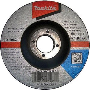 DISCO DE DESBASTE P/METAL 4 1/2 EMBAL C/ - D-19831-5 - MAKITA