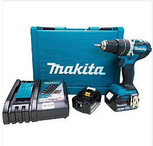 PARAFUSADEIRA/FURADEIRA 1/2 18V 2BAT (C/ CAR C/ MAL) DE IMPA - DHP484RFE -MAKITA