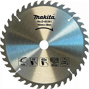 LAMINA SERRA CIRCULAR 185X20MM 40D (MADEIRA) - D-03361 - MAKITA