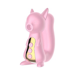 Vibrador em Silicone com pulsação - Formato Esquilo Cor: ROSA