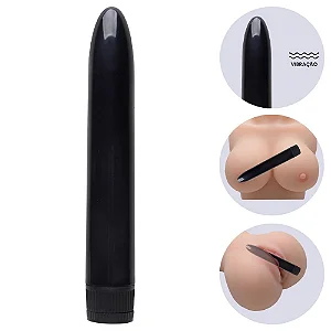 Vibrador Clássico Personal de 18 cm Liso PRETO