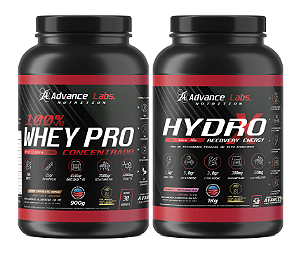 Whey Protein 100% Concentrado Pote 900gr Chocolate Duplo + Hydro-X 1kg Melancia